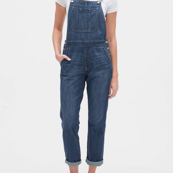 Gap Factory Relaxed Denim overalls in indigo- medium - Picture 1 of 5
